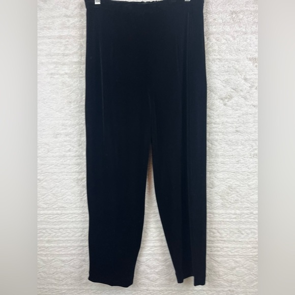 R&K EVENING Black Velvet Pants Back Zipper Size 8 - Picture 1 of 13